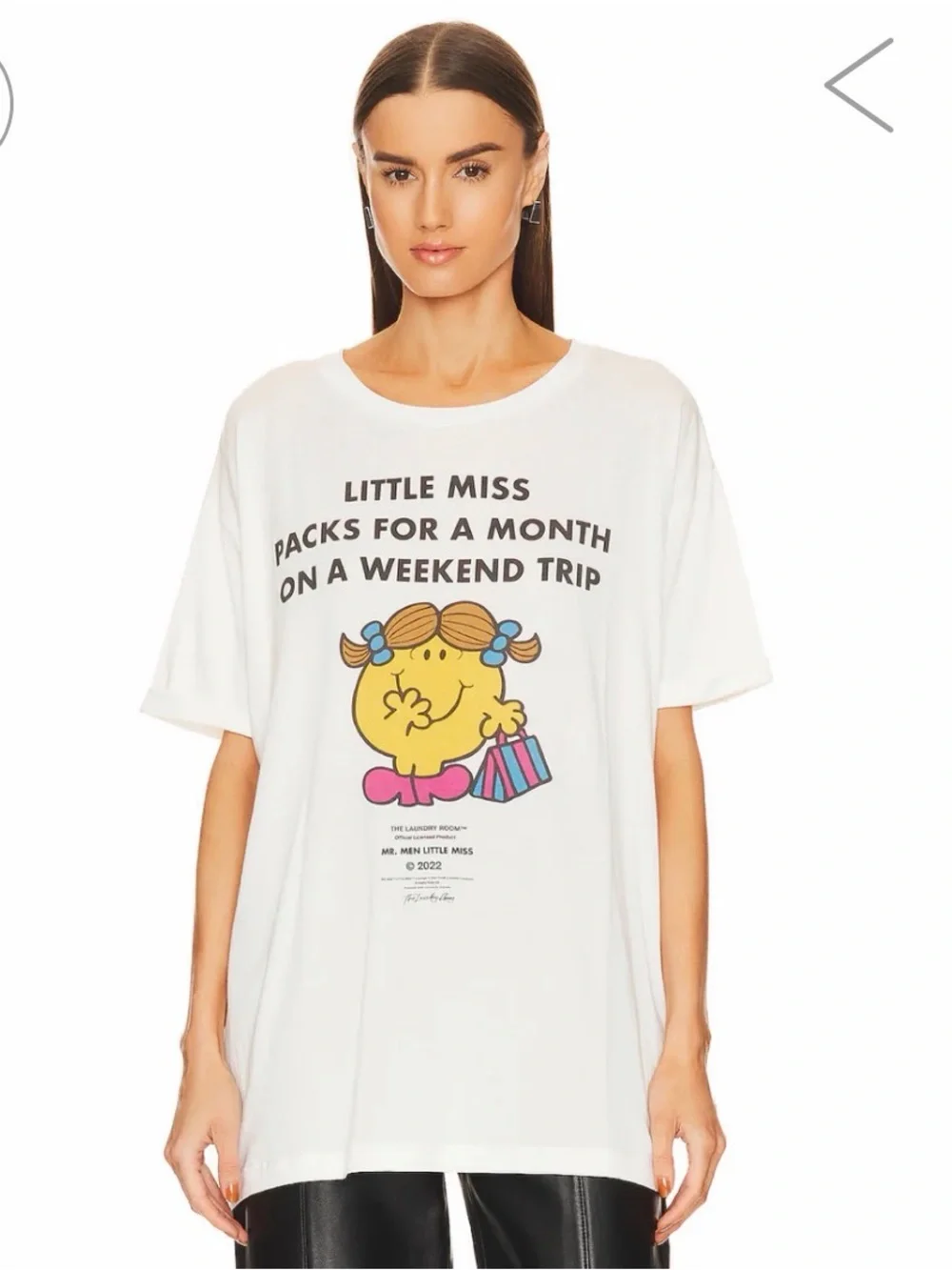 Little Miss Weekend Trip - Oversized Tee - White
